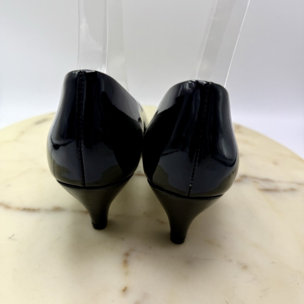 Hush Puppies Pumps 7M Black Patent Dressy Kitten Heel  Made in USA - Picture 4 of 8